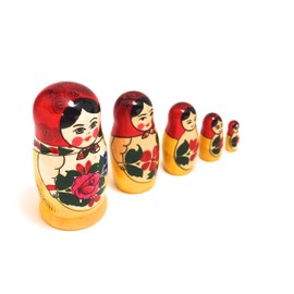 G. M. Semyonov Made Russian Nesting Dolls Set of 5 Traditional Pattern [Russian Sundries]