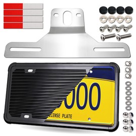 Trailer License Plate Bracket Holder with Silicone Car Tag Frame for Truck, Boats, RVs, Universal License Plates with Mounting Kit