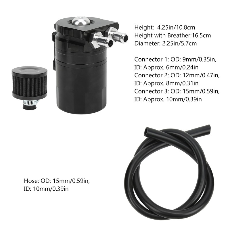 Car Oil Catch Can Internal Baffle Dual Chamber Filter Aluminium