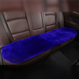 OGLAND Fluffy Genuine Australia Sheepskin Car Seat Cover for Auto Fur Interior Accessories with Soft Fuzzy Wool Non-Slip (Blue, Back)