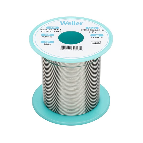 Weller WSW SCN M1 (T0051404399) Lead Free Solder Wire, Dia: