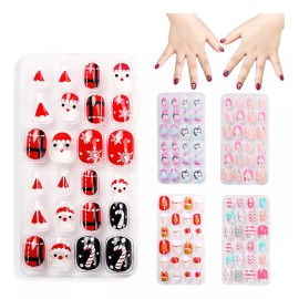 Ugaaiya Tips Uñas Navidad Postizas Adheribles Kawaii Decoradas