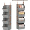 2-Pack 4-Tier Hanging Closet Organizer Shelves, Foldable Non-Woven Fabric Wardrobe