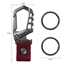 Ainsisk Heavy duty key chain,bottle opener function car keychains,versatile metal snap hook carabiner clip and 2 key rings suitable for men and women.