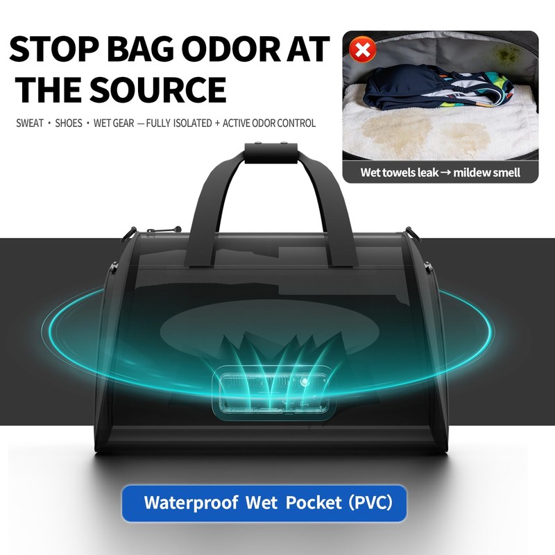 STOROVIC Tech-Driven Deodorizing Gym Bag for Men & Women, 32L