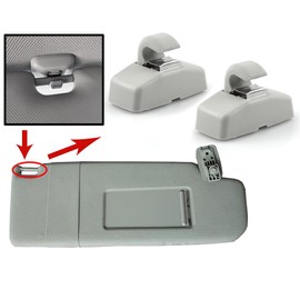 Robust 2x Clip Sun Visor Holder Grey for VW Caddy Golf Mk4 Sharan Passat Polo Amarok Transporter T5 Touran Seat Ibiza Leon Skoda Fabia Octavia Superb 3B0857561B