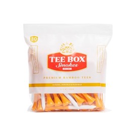 BRIMZ Tee Box Smokes - Premium Bamboo Golf Tees - Eco-Friendly Golf Accessories - Durable, Biodegradable 2 ¾ Golf Tees (Refill Bag - 50 Tees Total)