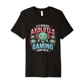 Gamer Kawaii Axolotl Anime Gift For Boys And Girls Premium T-Shirt