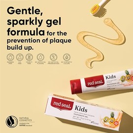 Red Seal Kids Toothpaste - Tutti Frutti Flavor, Fluoride Free, No Synthetic Colors, Paraben & SLS-Free, Vegan, Cruelty-Free, NATRUE Certified - Ideal 