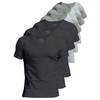 Comfneat Men's 6-Pack Undershirts 100% Cotton Comfy V-Neck T-Shirts (Black+Grey