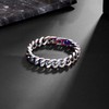 LUCKY2+7 Bracelets for Men-Stainless Steel Fold Over Clasp Cuban Chain