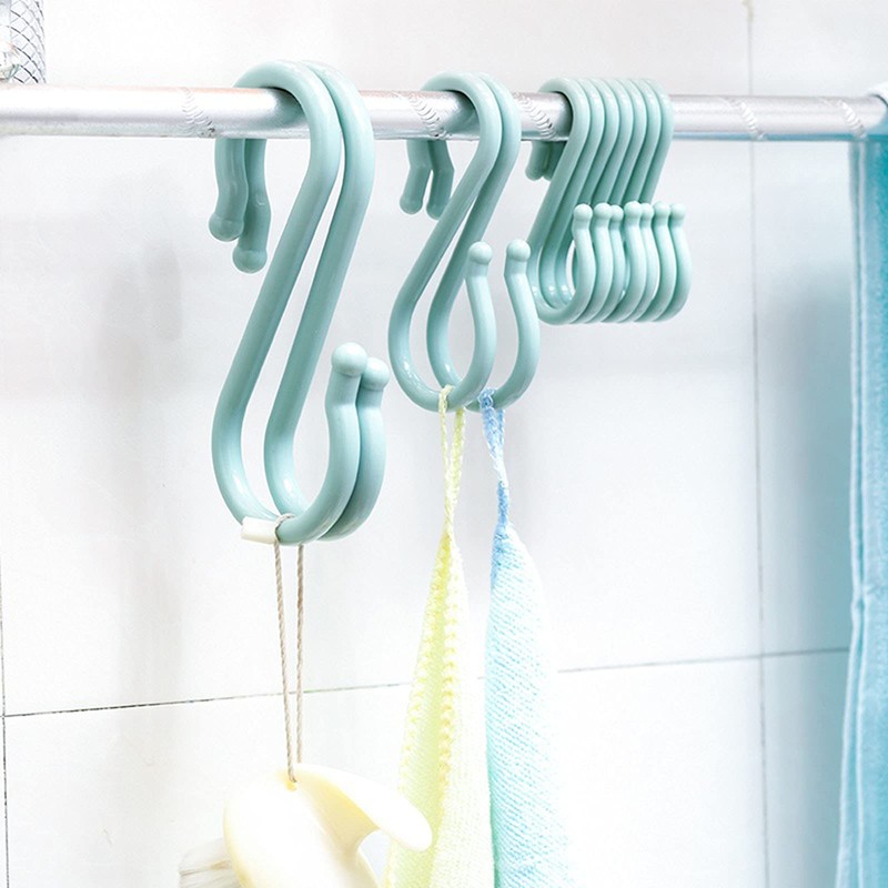 E-outstanding 4pcs Plastic S Shaped Double Head Hanger Hook Bathroom