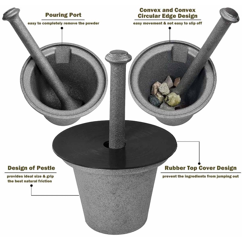 Rock Crusher Cast Iron Mortar and Pestle Rock-Ore Crusher Spice