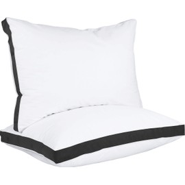 Utopia Bedding Utopia Bedding Bed Pillows for Sleeping Queen Size (Black), Set of 2, Cooling Hotel Quality, Gusseted Pillow for Back, Stomach or Side Sleepers