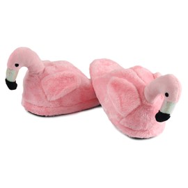 Komyufa Women Slippers Flamingo Cozy Memory Foam Soft Fleece Plush House Warm Indoor Animal Shoes Gift for Women Girls(9.5 M US, Flamingo)