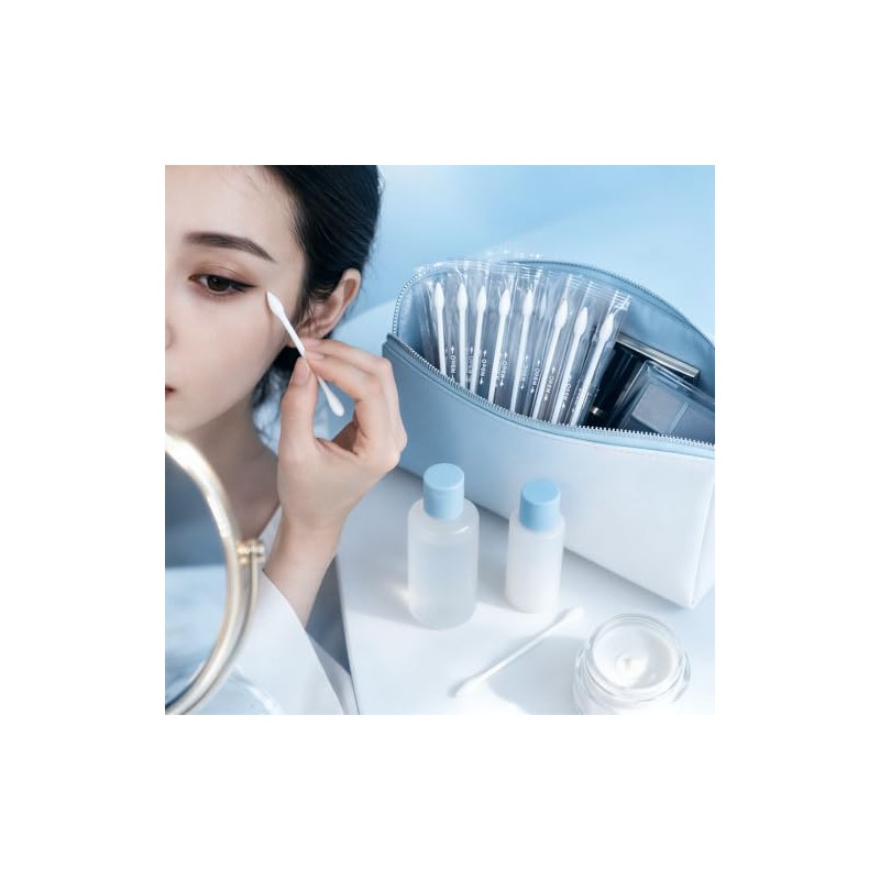 200 Pieces Biodegradable Cotton Buds, Double-Ended Cotton Swabs with Pointed