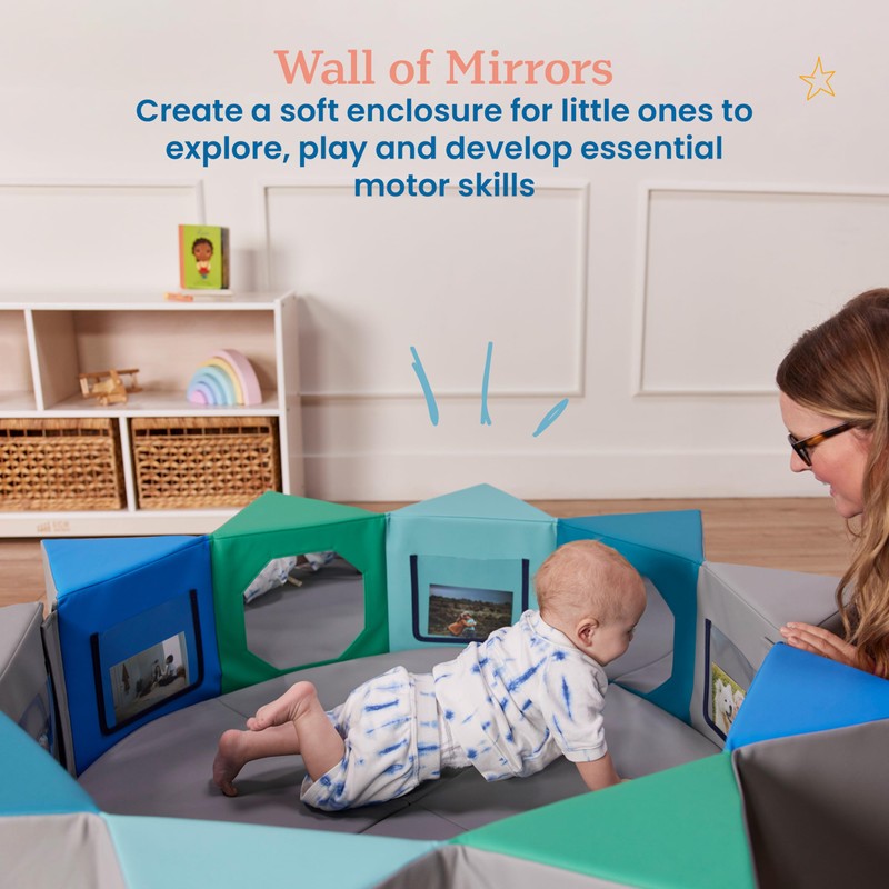 ECR4Kids SoftZone Wall of Mirrors Activity Center and Play Mat,