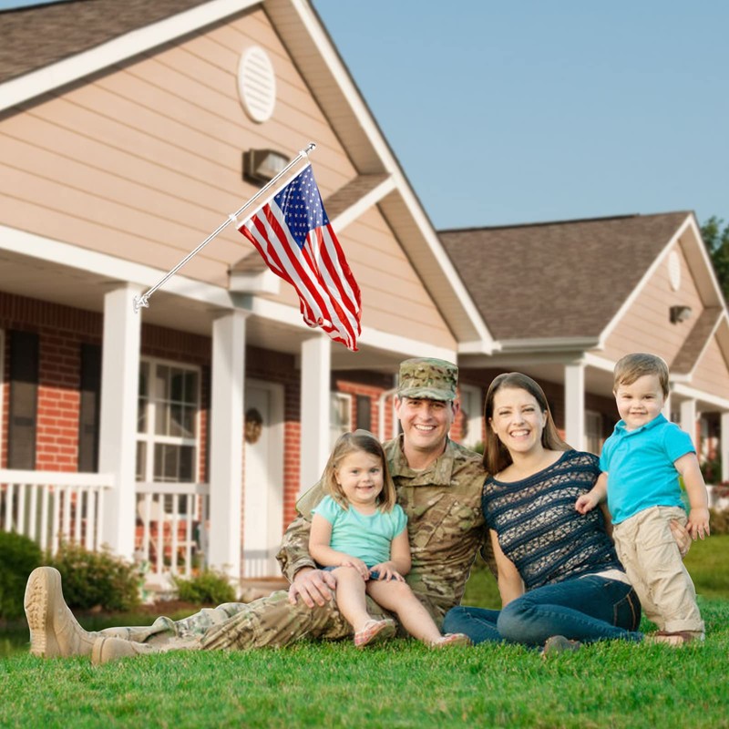 6FT Thickened Flag Pole,Heavy Duty Stainless Steel Flagpole mounting,Rustproof for