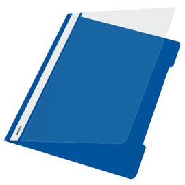 Leitz A4 Standard Plastic File, 30 Percent Pre-Consumer Recycled Plastic, Flatfile for A4 Sheets, 60 Sheet Capacity, Blue, 41910035