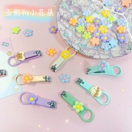 Nail Clipper Set - Gift Manicure & Pedicure Tools with Engraved, Character, and Sanrio Designs R46 One Size/Apricot [Orange Flower] 120ea