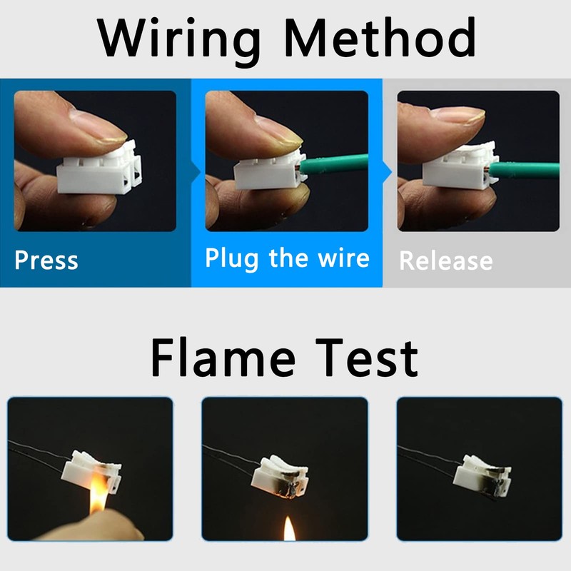 100pcs Spring Wire Connectors 10A 220V 2 Pin Push Quick