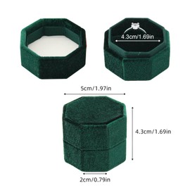 Bototack Velvet Ring Storage Box Small Jewellery Ring Gift Box for Engagement Wedding Valentine's Day (Green)