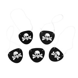 Super Z Outlet Black Felt Pirate Captain Eye Patches Skull Crossbones for Children Party Favors and Costume Prop (24 Pack)