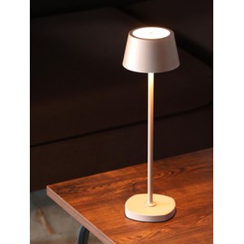 TORCHSTAR LED Rechargeable Cordless Table Lamp, Dimmable Cordless Outdoor Table Lamps for Restaurant Hotels, Base Contact Charging, 4000mAh Battery Operated Portable Desk Lamp, 2700K, Brown, Pack of 2