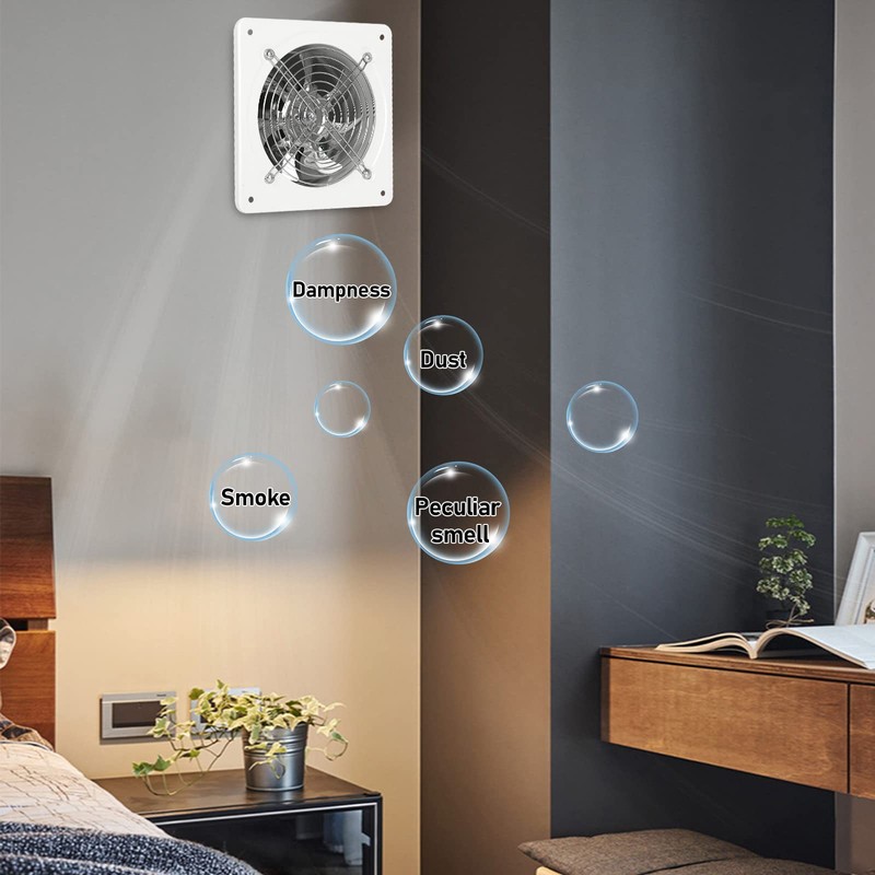 Fepinc Exhaust Fan with Plug, 8 inch 735CFM Through-the-Wall Extractor