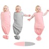 BlueSnail Newborn Swaddle Blanket, Adjustable Transition Swaddle,2 Packs (Gray+Pink)
