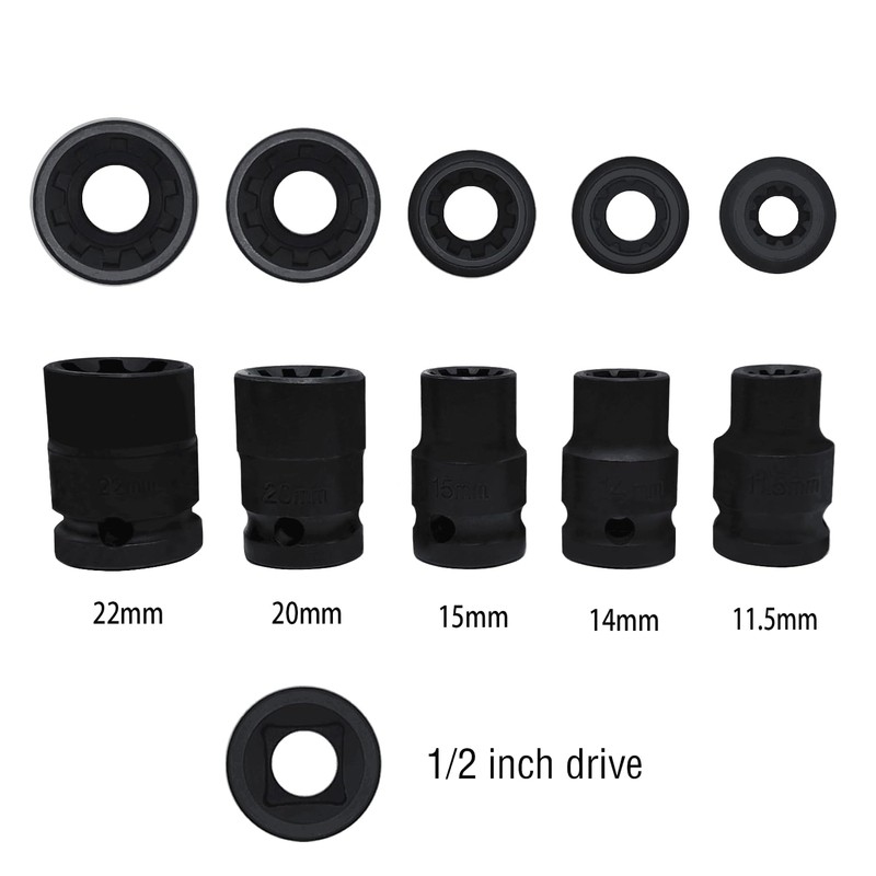 JEUCLEL 17PCS Universal Master Brake Caliper Socket Set Compatible with