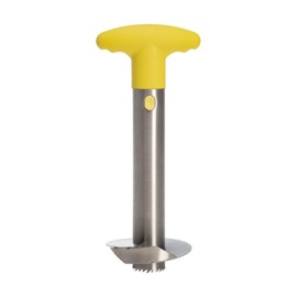 Tasty Pineapple Slicer, Stainless Steel with Non-Slip Handle, Cores & Slices Pineapples into Even Rings in Seconds, Easy to Use, Yellow