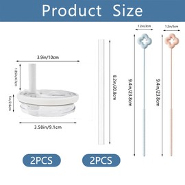 Anyingkai Replacement Lid for 40 oz Cups, Pack of 2 Reusable Leak-proof and Dustproof Tumbler Covers, Cup with Straw Lid, Replacement Lid (White)