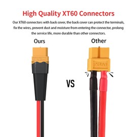 ELFCULB XT60 Female to Female Extension Cable 10AWG 2FT - Heavy Duty Power Cord for RC Cars, Batteries, and Portable Power Stations