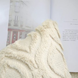 decorUhome decorUhome Throw Pillow Covers 18x18 Inch Set of 2, Soft Plush Faux Wool Beige Couch Pillow Covers, Spring Solid Dyed Accent Pillow Cases for Sofa Bed Living Room Home Decor