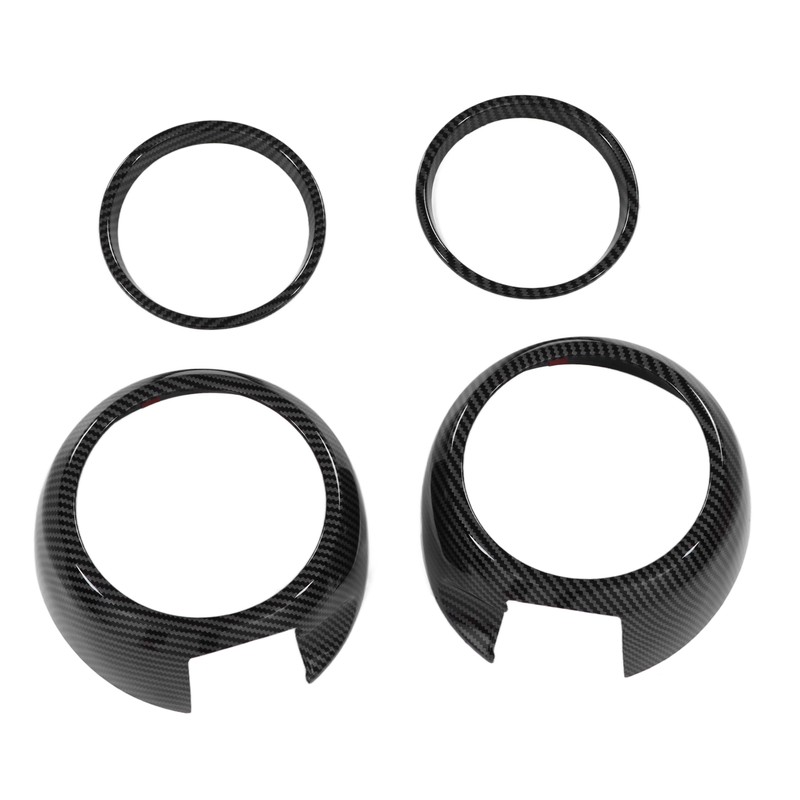 4pcs Carbon Fiber Style Door Midrange Speaker Cover Trims for
