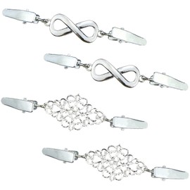 DonLeeving 4 Pcs Vintage Cardigan Sweater Pin Shawl Brooch Clips Shirt Dress Collar Duck Clip for Elegant Women (Silver)
