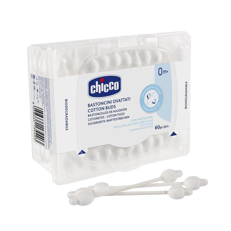 Chicco Padded Sticks with Eardrum Protection, 60pcs