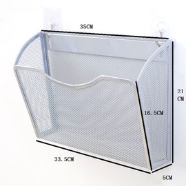 2 Pack Wall File Wallet Holder Wall File Holder Mail Magazine Organizer Single Slot Wall Mount for Office School Home Silver White