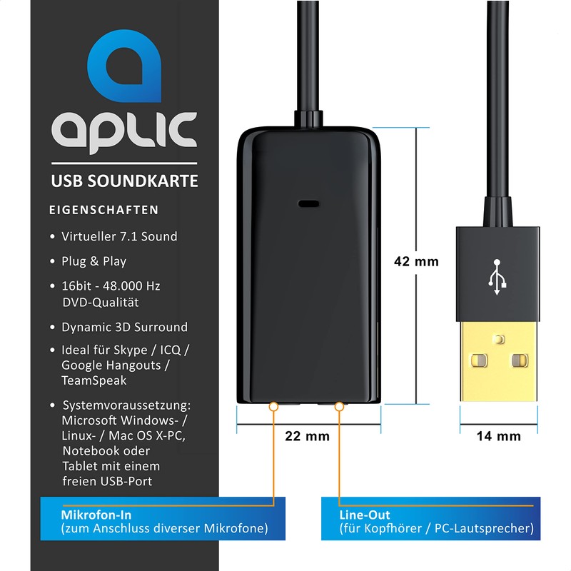 CSL - USB External Sound Card, USB to Jack 3.5