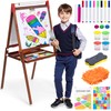 Kids Easel Kids Wooden Easel with Paper Roll - Adjustable