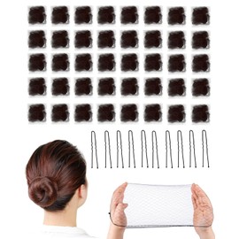 MYGLOAR 50-teiliges unsichtbares Haarnetz und Dutt, wiederverwendbares feinmaschiges Ballett-Dutt-Haarnetz, elastisches Haarnetz für Krankenschwestern, Tänzer, Flugbegleiter (schwarz)