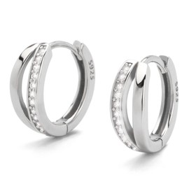 aliba Women's Hoop Earrings, Popular, Hypoallergenic, Ring, For Women, Birthday Gift, Anniversary, Cubic Zirconia, Cubic Zirconia