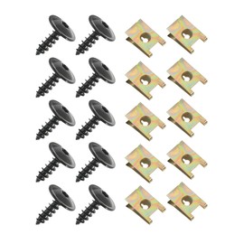 RACOONA 10 Sets Car Accessories: Bumper and Splash Shield Screws, Fender Bolts, U Shape Nut Kit, Skid Plate Fasteners - Suitable for Most Cars