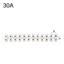 uxcell Terminal Strip Screw Terminal Barrier Block 30A 12 Position Dual Row Type U Wire Connector 2pcs