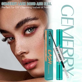 GEMERRY 12ML Lash Bond and Seal Waterproof 96H+ Eyelash Glue for DIY Lash Extensions at Home - Black Bond Clear Seal for Individual Lashes and Clusters