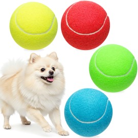 Paquete de 4 pelotas de tenis grandes para perros, bola de juguete interactiva de 4 pulgadas para jugar a entrenar deportes al aire última intervensió