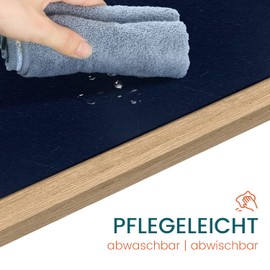 shinfly Felt Table Runner, Felt Runner, Washable with Leather Label, Table Runner, Felt Runner, Anthracite, 100 x 30 cm