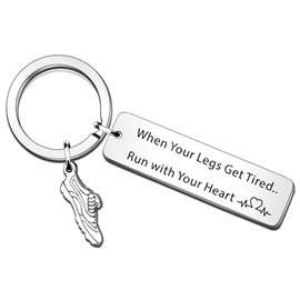 QMVMV Inspirational Runners Gifts Marathon Runner Keyring Gift for Fitness Gym Men Women Running Lovers Gifts Runner Training Gift Exercise Encouragement Gift