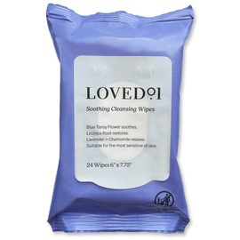 Loved01 Face & Body Cleansing Wipes, John Legend Skincare, Oil Free, No Rinse, Green Tea Extract, Blemish Prone Skin, Lavender Scent, On the Go, Vegan & Cruelty-Free, 24 Wipes
